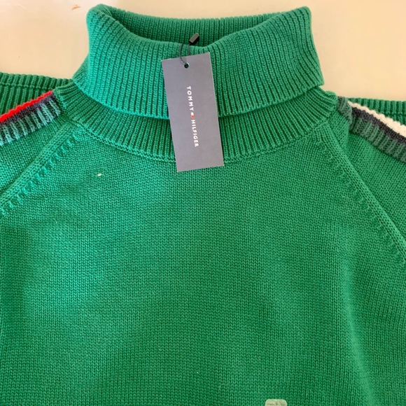 Tommy Hilfiger Icon Monogram Turtleneck Men Sweater Green 3XL - Picture 8 of 16